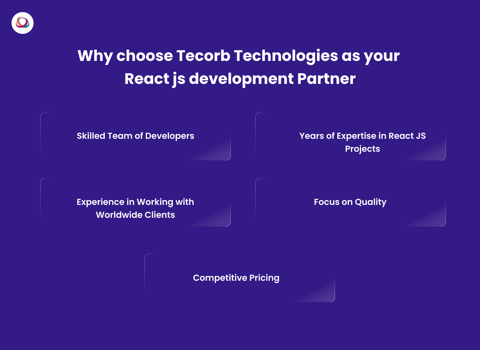 Why choose Tecorb Technologies as your React js development Partner? 